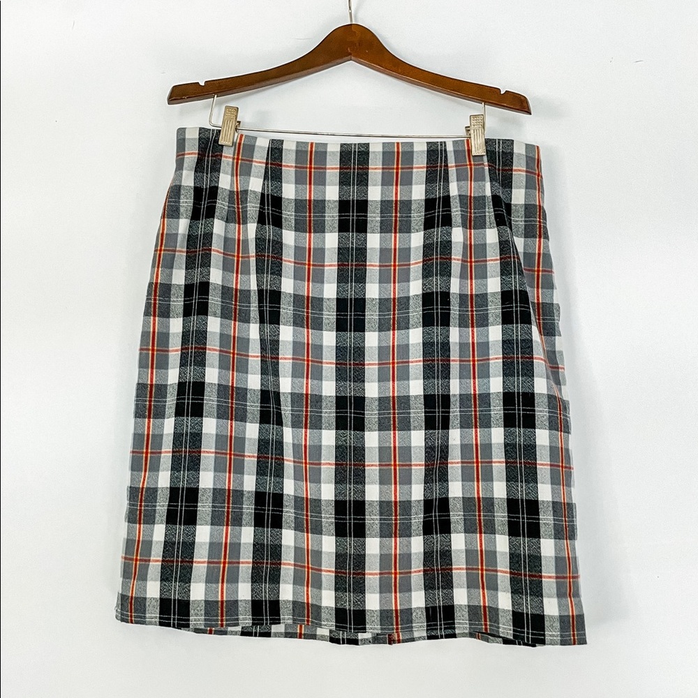 ✨ JG Hook Plaid 100% Wool Pencil Skirt Academia Plus Size